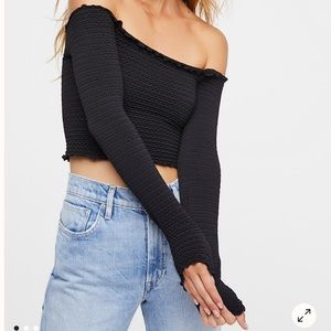 Free People Textured Crop Top